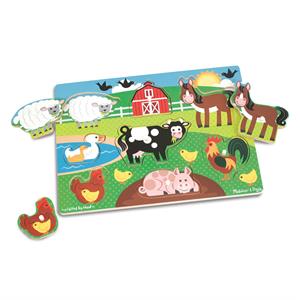 Melissa And Doug Farm Animals Peg Puzzle